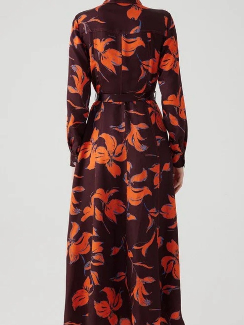 New $208 Anthropologie EXQUISE LONG-SLEEVE SATIN SHIRT DRESS small